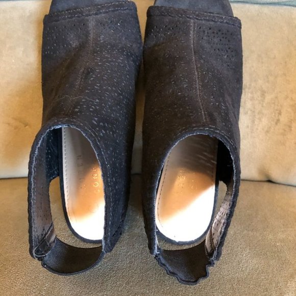 Women's 3-inch Black with Mesh Pattern High Heel Black Dress Shoe Size 5.5 - Picture 6 of 11